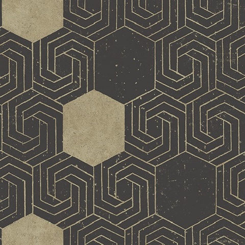 Momentum Dark Brown Geometric Wallpaper