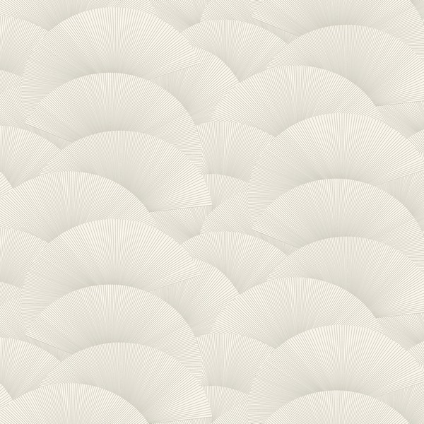 Morning Shell White & Silver Wallpaper