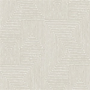 Mortenson Light Grey Geometric Wallpaper by Scott Living