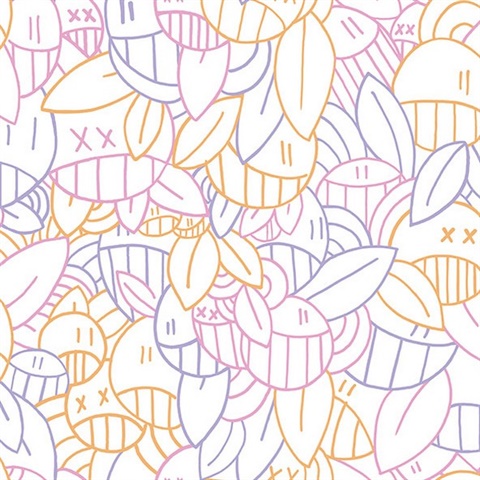Multi Warm Floral Sequence Peel & Stick Wallpaper