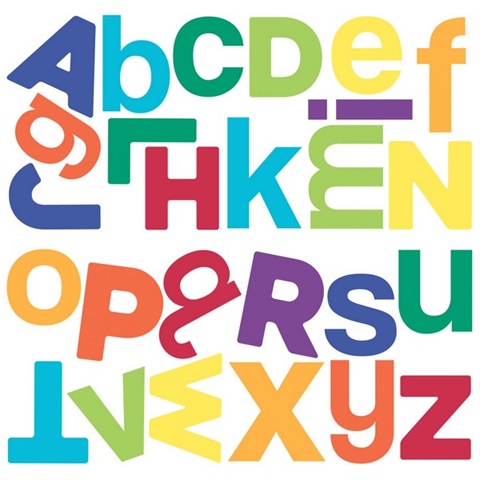Multicolored Alphabet Peel And Stick Wall Decals