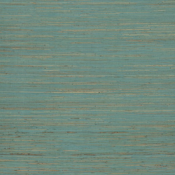 Multicolored Hemp Aqua Grasscloth Wallpaper