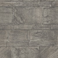 Murray Dark Grey Stone Wall Wallpaper
