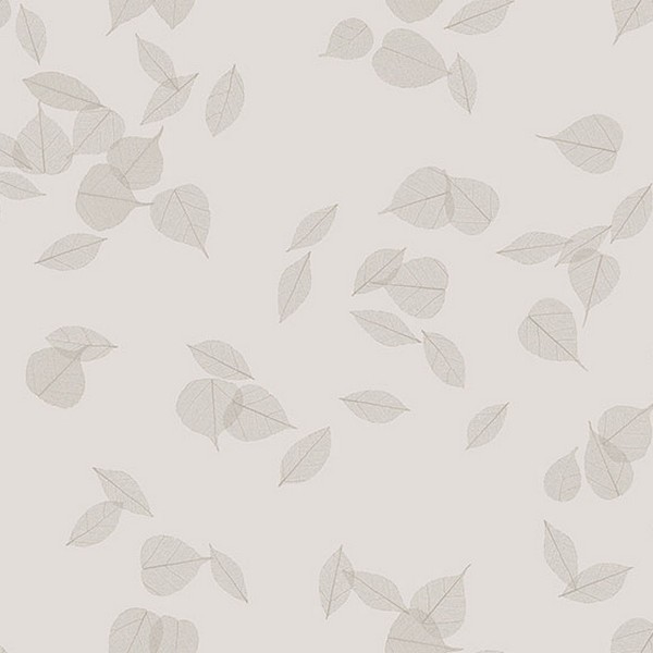 Myles Light Grey Leaves Wallpaper