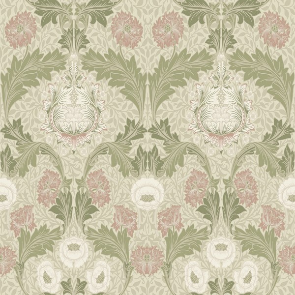 Myrtle Mauve Floral Ogee Wallpaper