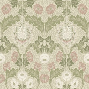 Myrtle Mauve Floral Ogee Wallpaper