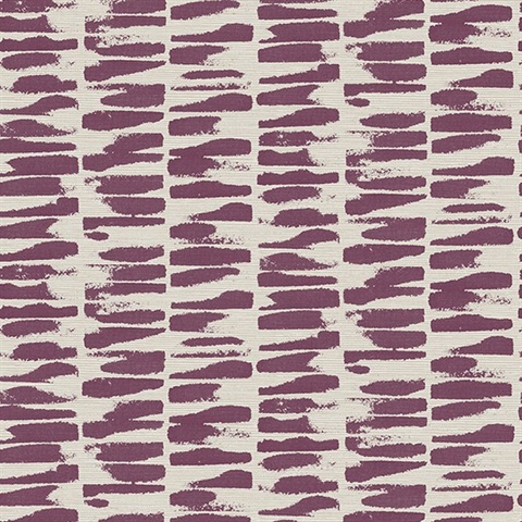 Myrtle Purple Abstract Stripe Wallpaper