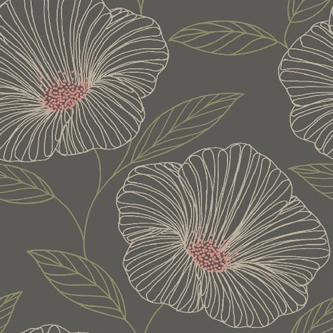 Mythic Brown Floral Wallpaper