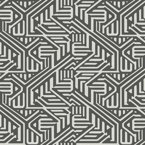 Nambiti Black Geometric Wallpaper
