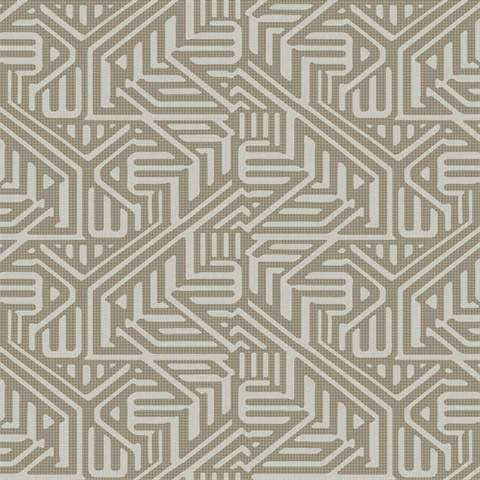 Nambiti Brown Geometric Wallpaper