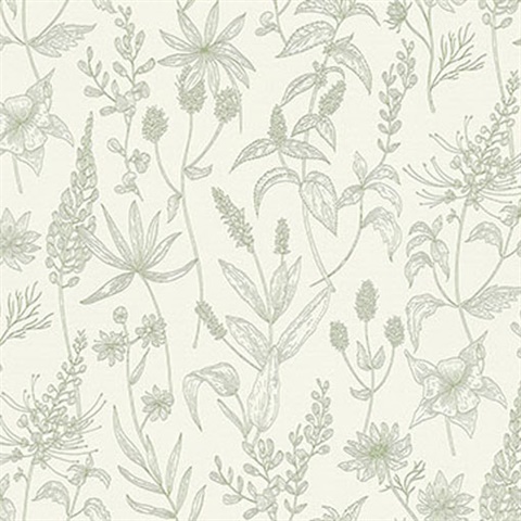 Nami Olive Floral Wallpaper
