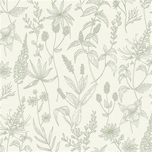 Nami Olive Floral Wallpaper