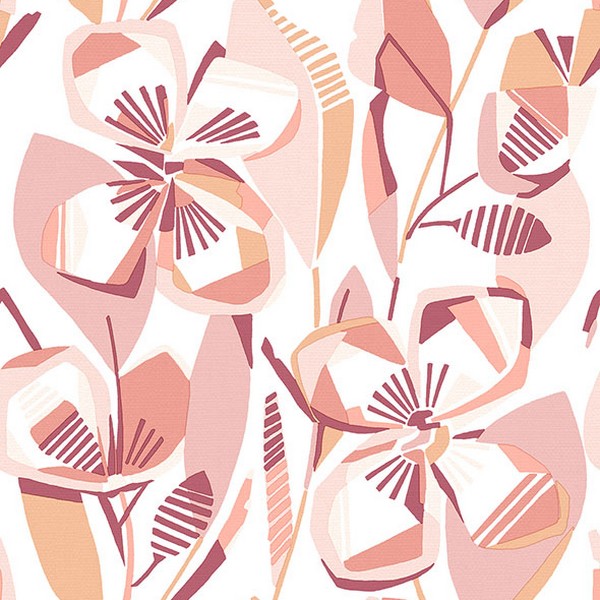 Nathalie Coral Abstract Blooms Wallpaper