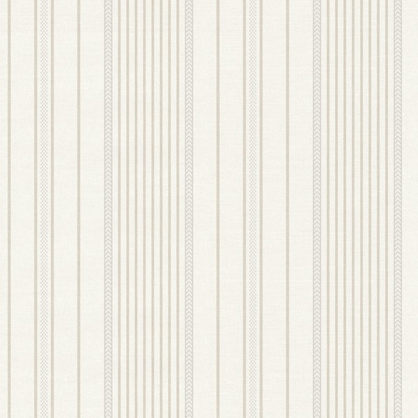 Navarres Stripe Neutral Faux Linen Wallpaper