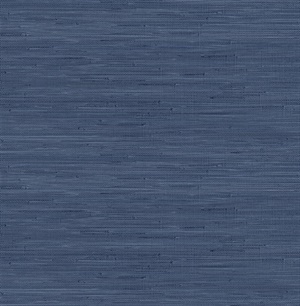 Navy Blue Classic Faux Grasscloth Peel & Stick Wallpaper