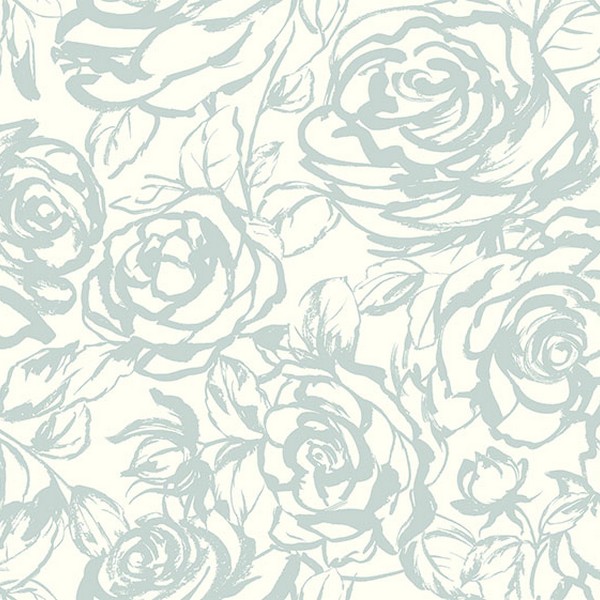 Nelda Light Blue Rose Wallpaper
