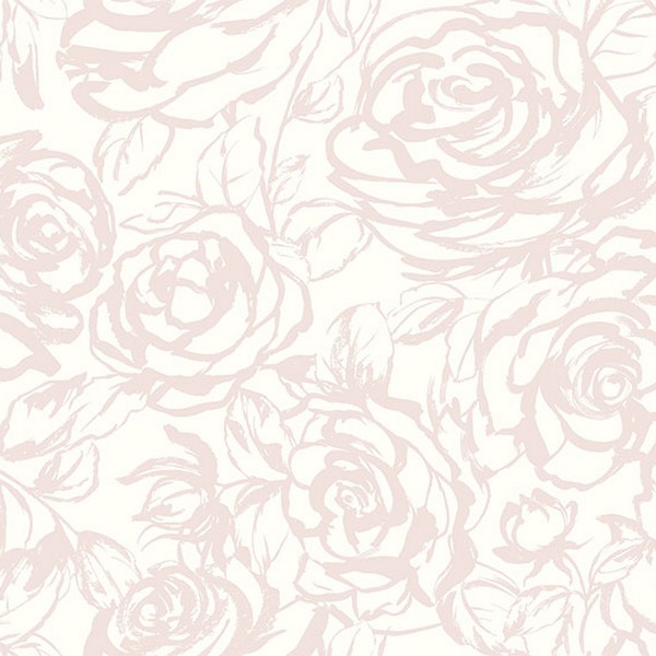 Nelda Light Pink Rose Wallpaper