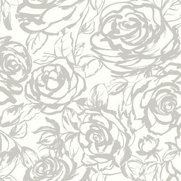 Nelda Silver Rose Wallpaper