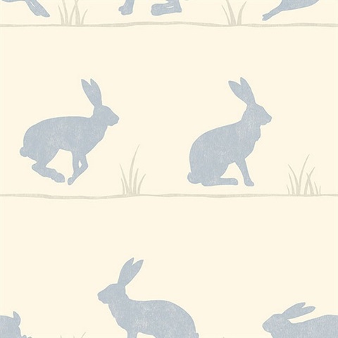 Nell Beige Rabbit Wallpaper