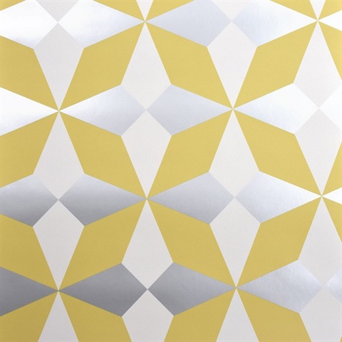 Newby Mustard Geometric Wallpaper