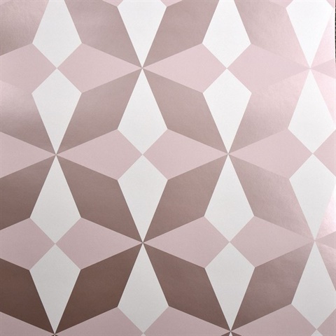 Newby Rose Gold Geometric Wallpaper
