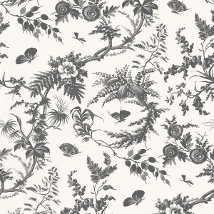 Newlands Toile Black Wallpaper