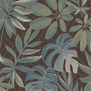 Nocturnum Brown Leaf Wallpaper
