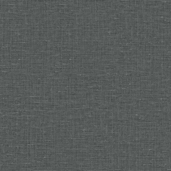 Nomi Smoke Gray Faux Linen Wallpaper