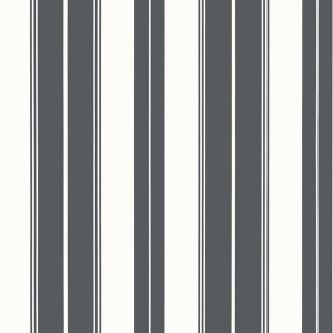 Norfolk Stripe Charcoal Black Wallpaper