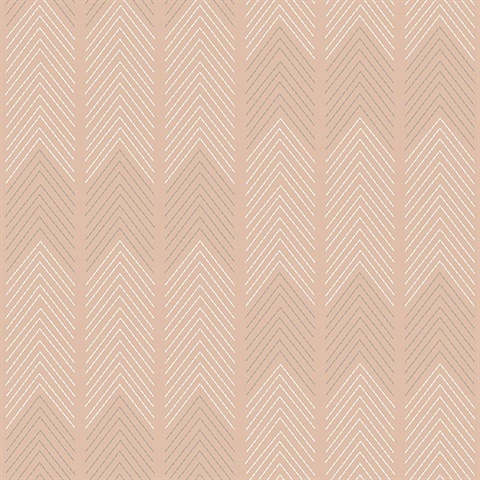 Nyle Blush Chevron Stripes Wallpaper