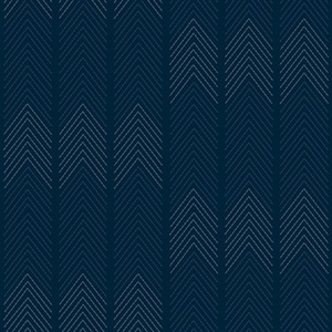 Nyle Dark Blue Chevron Stripes Wallpaper