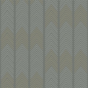 Nyle Dark Grey Chevron Stripes Wallpaper