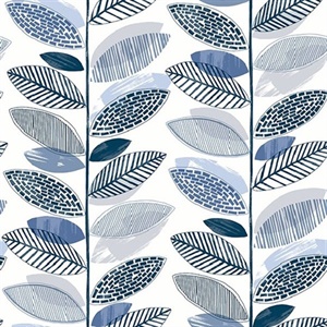 Nyssa Blue Leaves Wallpaper