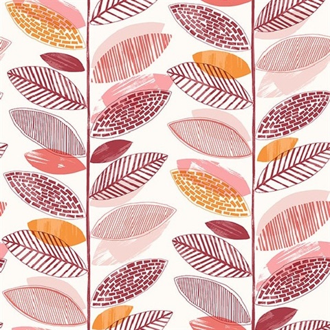 Nyssa Coral Leaves Wallpaper