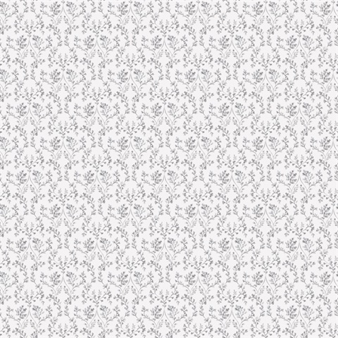 Ogee Floral Wallpaper