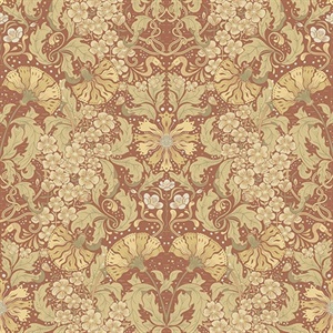 Ojvind Rust Floral Ogee Wallpaper