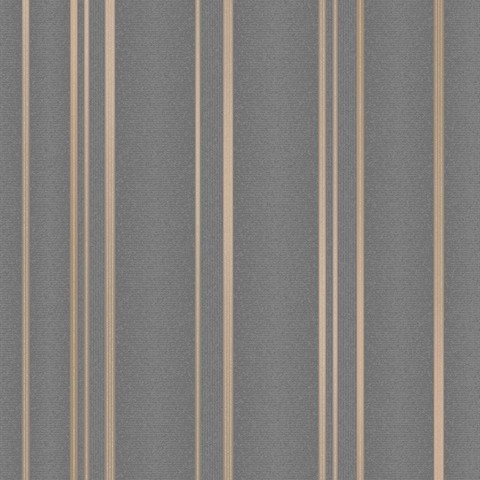 Thierry Taupe Stripe Wallpaper