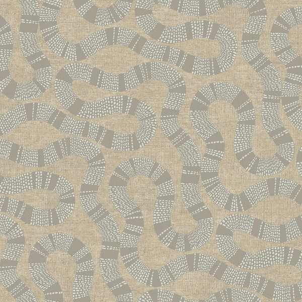 Ophidia Taupe Wallpaper