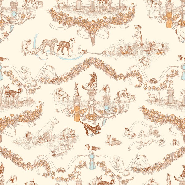Orange Worst in Show Peel & Stick Wallpaper