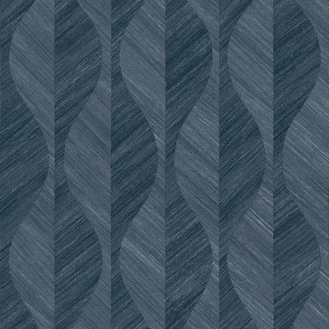 Oresome Indigo Ogee Wallpaper