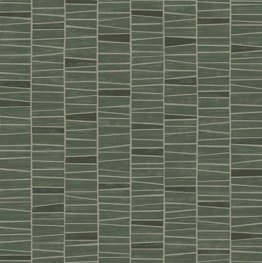 Organic Stripe Green Peel & Stick Wallpaper