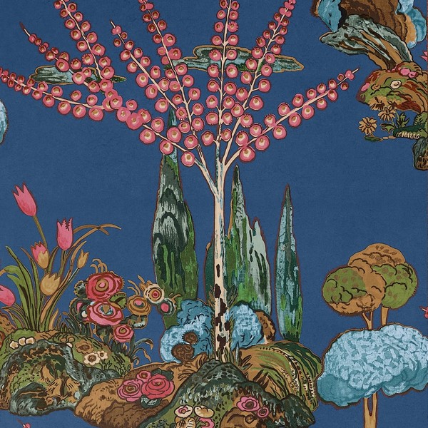 Orleans Navy Wallpaper