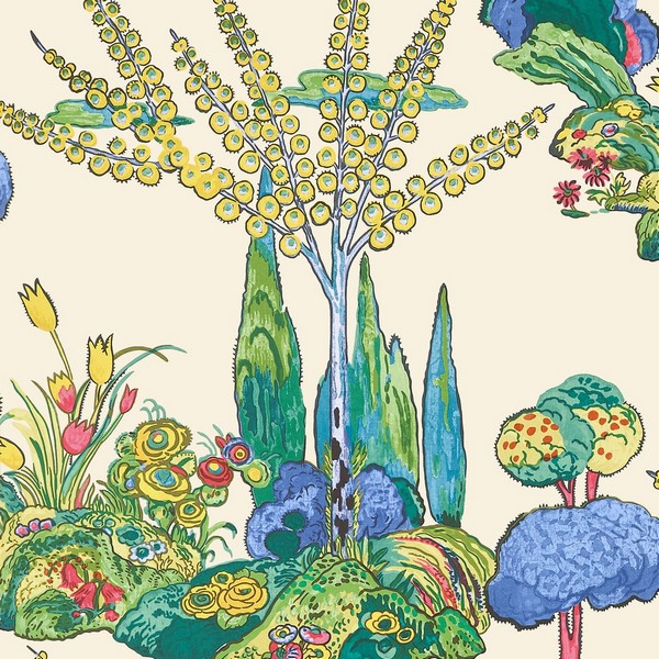 Orleans Yellow and Red Wallpaper