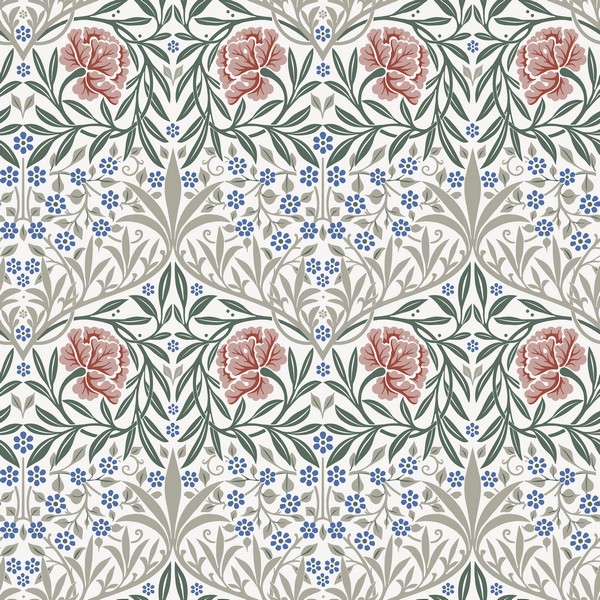 Oxford Union Pink Floral Vines Wallpaper
