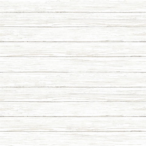 Ozma White Wood Plank Wallpaper