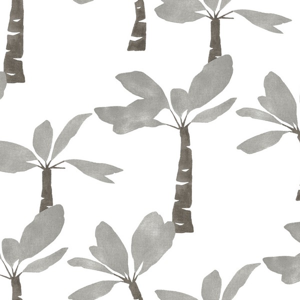 Painted Oasis Carbon & Graphite Wallpaper