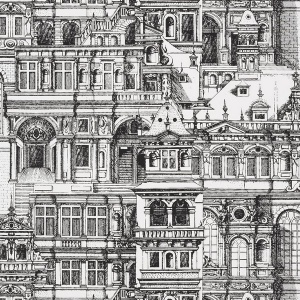 Palazzo Black and White Wallpaper