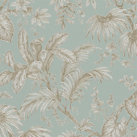 Palm Leaf Motif Wallpaper