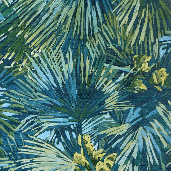 Palmier Citron and Blue Wallpaper