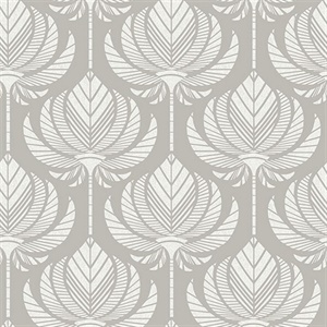 Palmier Grey Lotus Fan Wallpaper